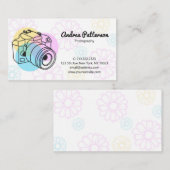 Joli Pastel Floral Carte de visite de photographie (Devant / Derrière)