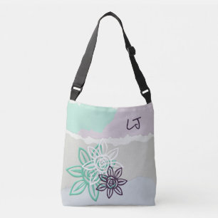 Joli Pastel Floral Sac fourre-tout Monogramme