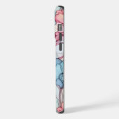 Joli Pastel Floral Verre Rose & Bleu (Côté gauche)