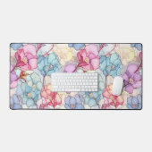 Joli Pastel Floral Verre Rose & Bleu (Clavier et souris)