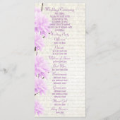 Joli pastel lilas programme de mariage d'église fl (Dos)