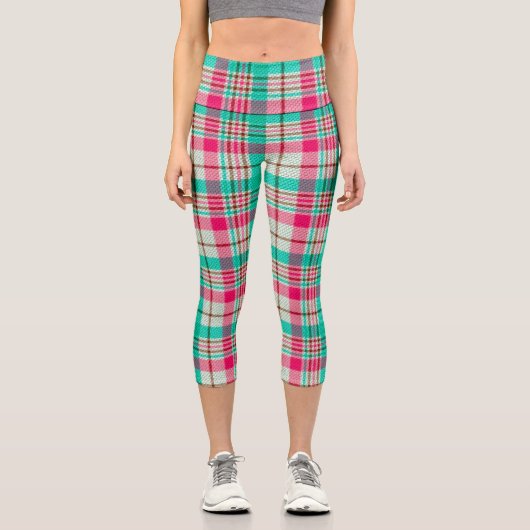 Joli Pastel Plaid Capri Leggings (Recto)
