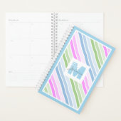 Joli Pastel rayé Monogramme moderne (Devant avec enveloppe)