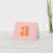 Joli Pastel rose orange Monogramme rétro Lettres (Devant)