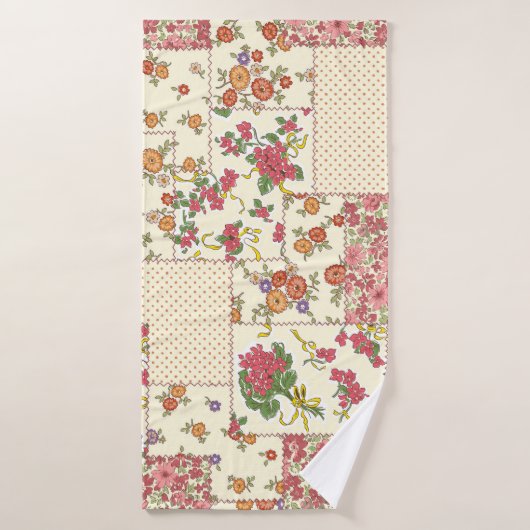Joli Patchwork Floral Conception transparente (Serviette de bain)