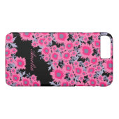 Joli pavot rose noir damassé nom coque iphone (Dos (Horizontal))