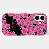 Joli pavot rose noir damassé nom coque iphone (Verso (horizontal))