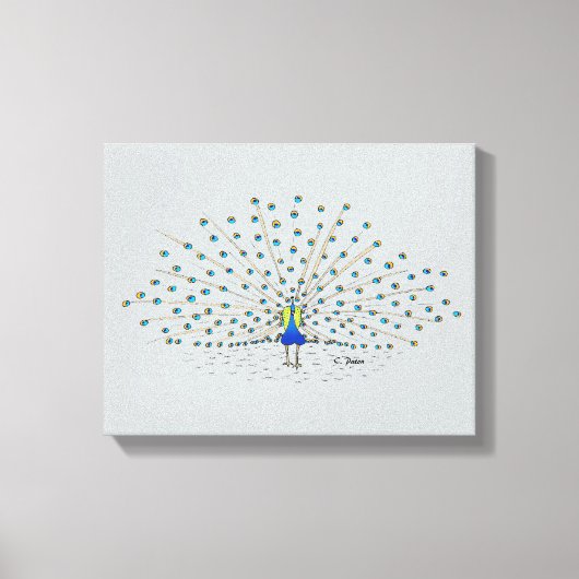 Joli Peacock Peacock Peinture Décoratif Toile Enve (Recto)