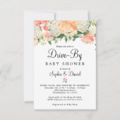 Joli Pêcher Floral Drive-By Invitation Baby shower (Devant)