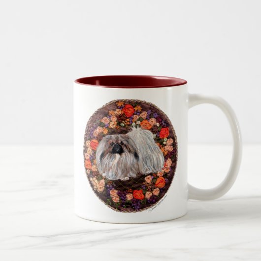Joli Pekingese Flower Design Mug (Droit)