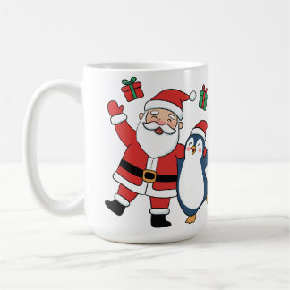 Joli Père Noël et Mug de Noël Café Pingouin
