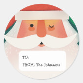 Joli Père Noël | Ho Ho Ho Étiquette Cadeau de Noël (Devant)