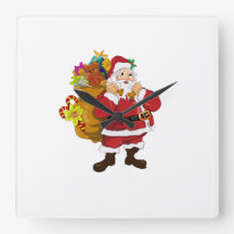 Joli Père Noël Horloge murale de Noël | 10,75" Acr