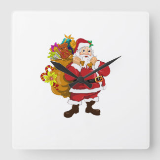 Joli Père Noël Horloge murale de Noël | 10,75" Acr