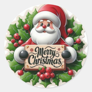Joli Père Noël Stickers de Noël pour les vacances