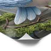 Joli père oiseau et bébé affiche brillante (Coin)