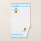Joli Petit Ange & Rayures Turquoise (Serviette à main)