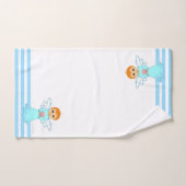 Joli Petit Ange & Rayures Turquoise (Serviette à main)