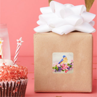 Joli petit autocollant d'aquarelle d'oiseau