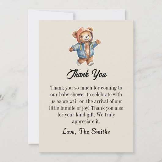 Joli petit Carte de remerciements en peluche (Devant)