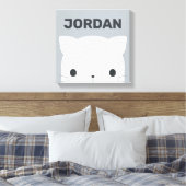 Joli petit chat avec toile personnalisée au nom en (Insitu(Chambre))