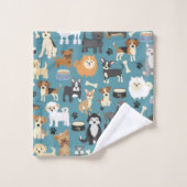 Joli petit chien chiot Motif animal (Gant de toilette)