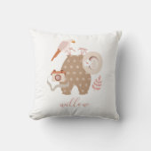 Joli Petit Explorer Boho Nom Baby Throw Oreiller (Recto)