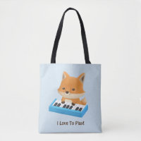 Joli petit renard adore jouer du piano Sac fourre-