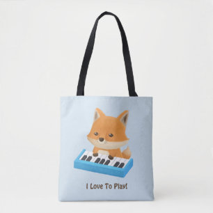 Joli petit renard adore jouer du piano Sac fourre-