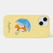 Joli Petit Renard dormant sous parapluie (Verso Horizontal)