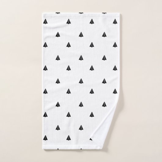 Joli petit sapin noir de Noël serviette (Serviette à main)