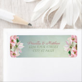 Joli pin d'hiver et Poinsettia Étiquette de adress (En situation)