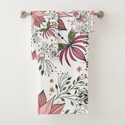 Joli Pink Floral Dooda Vintage Carrelage Art (En situation)