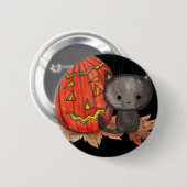 Joli pin's de chat d'Halloween par Molly Harrison (Devant & derrière)