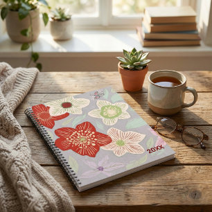 Joli planificateur abstrait floral pastel