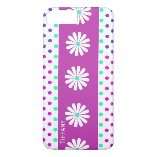 Joli Pois et Fleurs iPhone 7 Plus Coque (Dos)