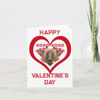 Joli Poney sur Cartes de la Saint-Valentin en Roug