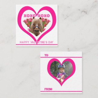 Joli Poney sur Cartes de la Saint-Valentin Rose po