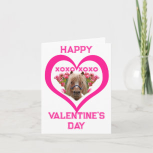 Joli Poney sur Cartes de la Saint-Valentin Rose po