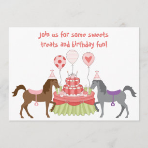 Joli Ponies Horse Anniversaire Invitation