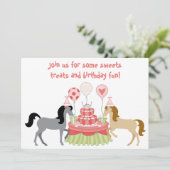 Joli Ponies Horse Invitation Anniversaire (Debout devant)