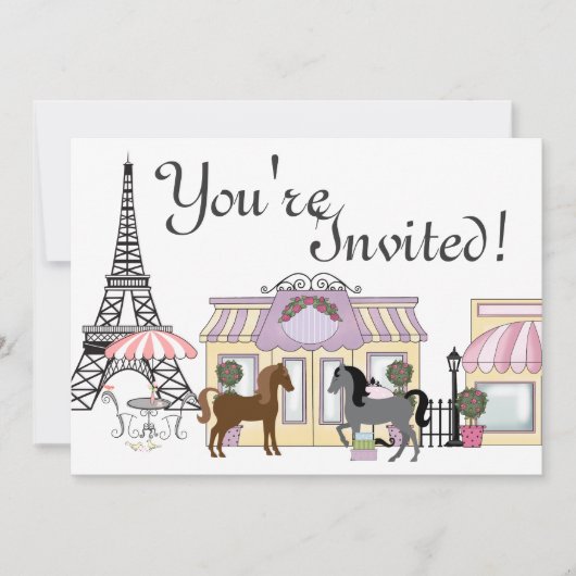 Joli Ponies Paris Horse Invitation Anniversaire (Devant)