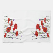 Joli Poppies Rouges Serviette de cuisine (Horizontal)
