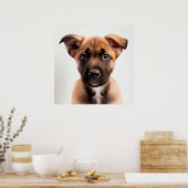 Joli poster de portrait de chiot Malinois Belge (Cuisine)