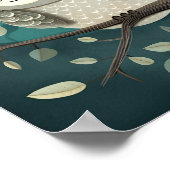 Joli poster d'un hibou dormant sous la Lune et les (Coin)