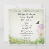 Joli poulain et papillon Baby shower Invitation (Dos)