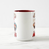 Joli poulet de dessin animé avec mug | (Centre)