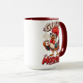 Joli poulet de dessin animé avec mug | (Devant droit)