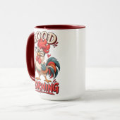 Joli poulet de dessin animé avec mug | (Devant gauche)