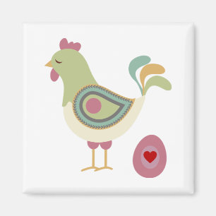Joli Poulet Et Aimant Oeufs